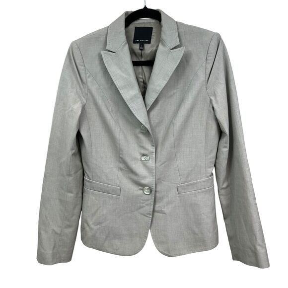 The Limited Womens Blazer Suit 3 Button Vented Lined Long Sleeve Light Gray Sz 6 - Picture 1 of 5